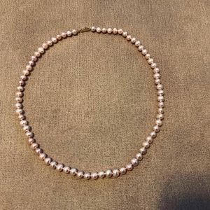 14K gold PINK FW Pearl 20 inch necklace (6.5-7 mm)